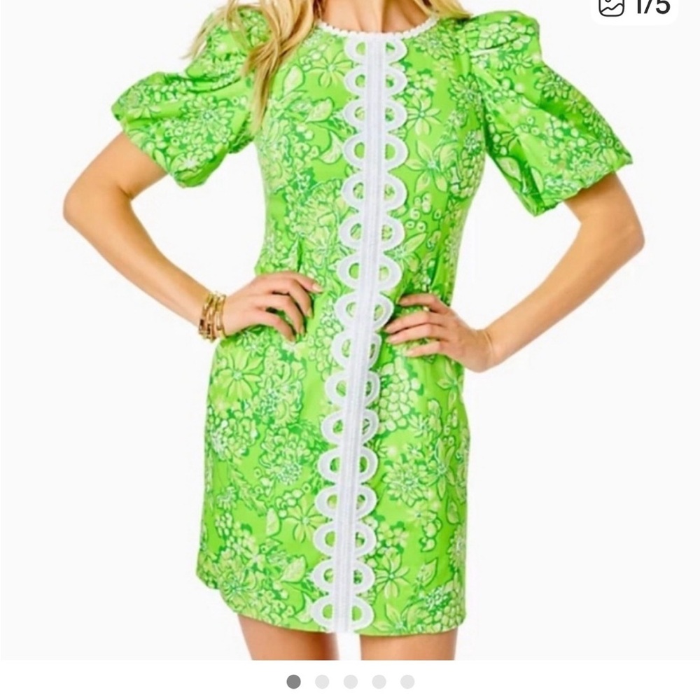 Lilly Pulitzer Lime Green Floral Mini Dress